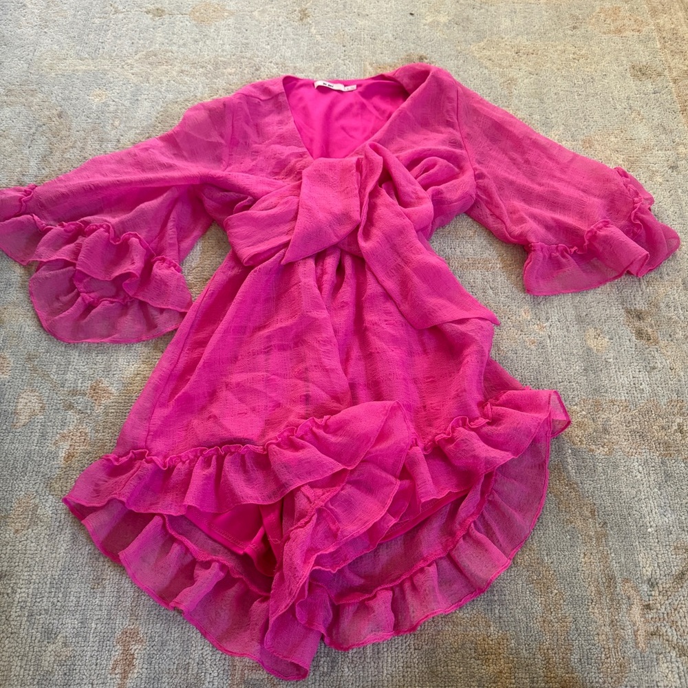 Mi Ami Pink Romper Ties In Front | Size Small |